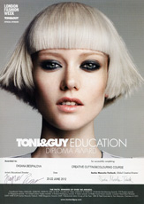 Диплом Беспаловой Оксаны о прохождении курса CREATIVE CUTTING&COLORING COURSE в Лондонской Академии TONY&GUY c 20 по 22 июня 2012 г.